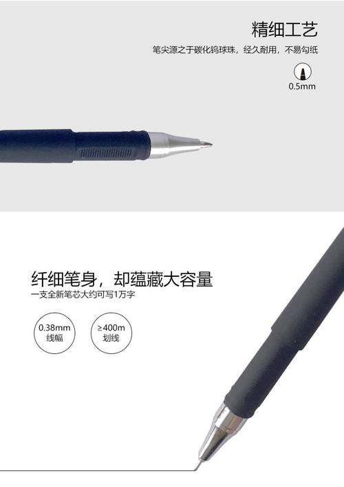 黑色磨砂中性筆 書寫流暢與品質兼得的學習辦公利器